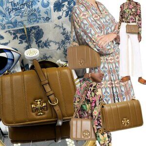 🆕 TORY BURCH 🧿 NWOT Kira Chain Shoulder Bag, Toasted Sesame - AUTHENTICATED